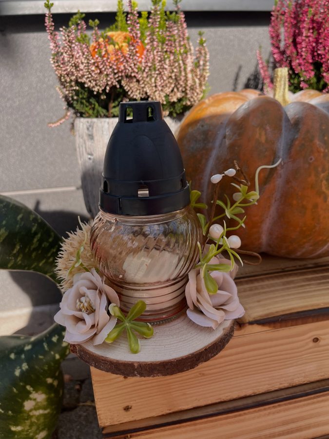 Smuteční svícen na hrob.🌹🍂 Moje ruční výroba.